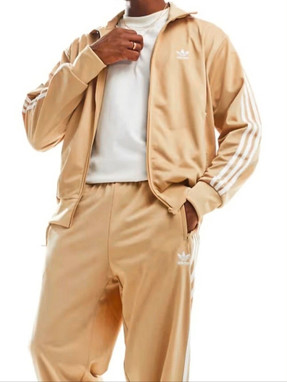 Adidas Men's Originals Magic Beige Adicolor Classics Firebird Track Suit Size M
